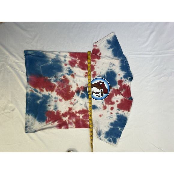 Buc-ees 4th of July Let's get it poppin! Red White & Blue Tie Dye Shirt Sz M - Picture 5 of 7